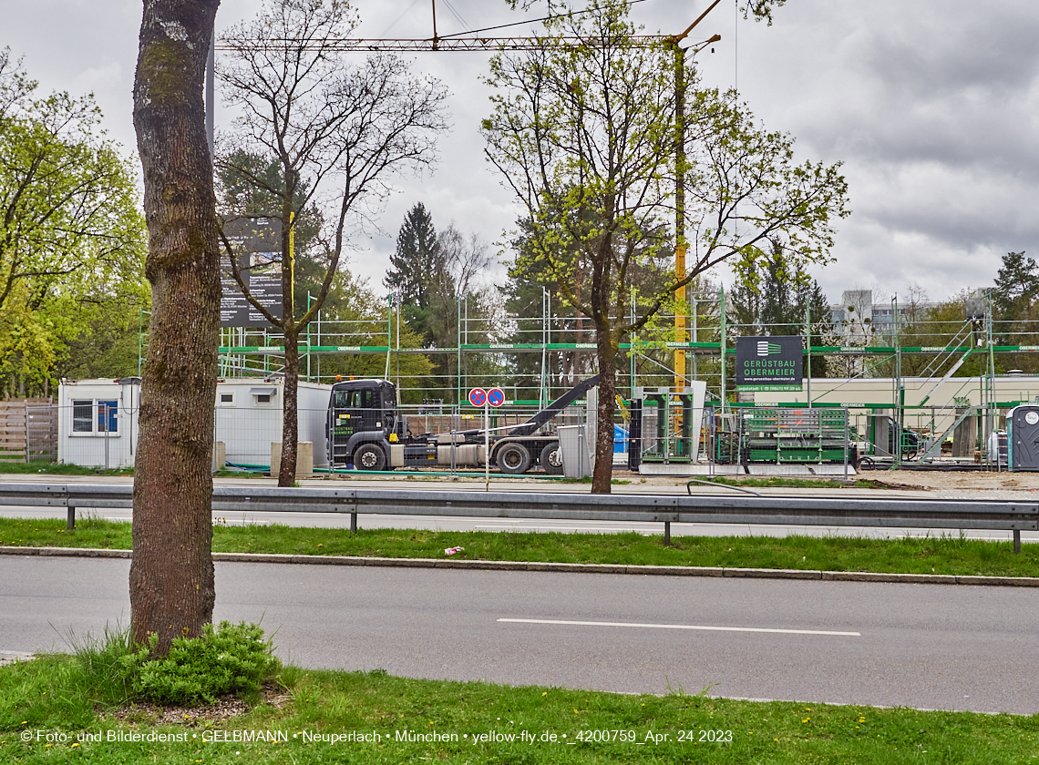 24.04.2023 - Baustelle am Haus für Kinder in der Quiddestraße in Neuperlach